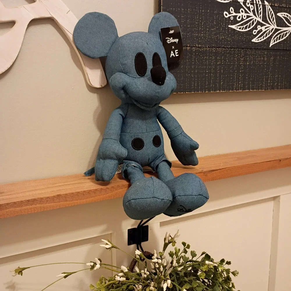 Disney x American Eagle Mickey Mouse Denim Plush Collectible Blue 1898-900 NWT
